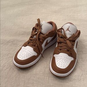 Jordan Men's Sneakers in Brown and White